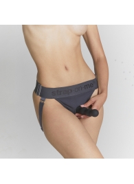 Серые трусики для фиксации насадок Strap-on-me Harness Lingerie Unique - Strap-on-me - купить с доставкой в Находке