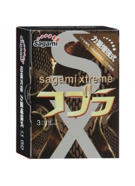 Суженные к основанию презервативы Sagami Xtreme COBRA - 3 шт. - Sagami - купить с доставкой в Находке