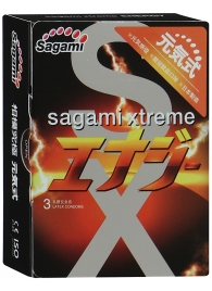 Презервативы Sagami Xtreme ENERGY с ароматом энергетика - 3 шт. - Sagami - купить с доставкой в Находке