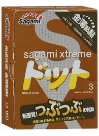 Презервативы Sagami Xtreme FEEL UP с точечной текстурой и линиями прилегания - 3 шт. - Sagami - купить с доставкой в Находке