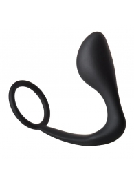 Черное эрекционное кольцо с анальной пробкой Anal Plug With Cockring - Dream Toys - в Находке купить с доставкой