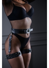 Кожаный пояс с гартерами Sex Game - БДСМ Арсенал - купить с доставкой в Находке