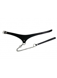 Черный кожаный ошейник Black Phoenix с поводком - БДСМ Арсенал - купить с доставкой в Находке