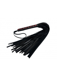 Кожаная плеть Sex Game с красным плетением на рукояти - 57 см. - БДСМ Арсенал - купить с доставкой в Находке