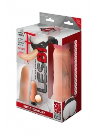 Телесный страпон Harness LESBI с вагинальной пробкой - 16,5 см. - LOVETOY (А-Полимер) - купить с доставкой в Находке