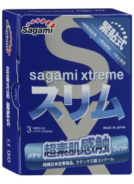 Розовые презервативы Sagami Xtreme FEEL FIT 3D - 3 шт. - Sagami - купить с доставкой в Находке