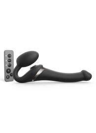 Черный безремневой страпон Multi Orgasm Size S с клиторальной стимуляцией - Strap-on-me - купить с доставкой в Находке
