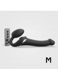 Черный безремневой страпон Multi Orgasm Size M с клиторальной стимуляцией - Strap-on-me - купить с доставкой в Находке