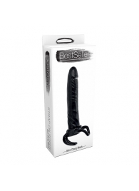 Чёрная насадка-фаллос для двойного проникновения INFLATABLE DILDO SLIM DONG  - 13,5 см. - Toyz4lovers - в Находке купить с доставкой
