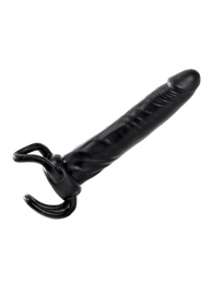 Чёрная насадка-фаллос для двойного проникновения INFLATABLE DILDO SLIM DONG  - 13,5 см. - Toyz4lovers - в Находке купить с доставкой