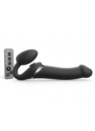 Черный безремневой страпон Multi Orgasm Size L с клиторальной стимуляцией - Strap-on-me - купить с доставкой в Находке