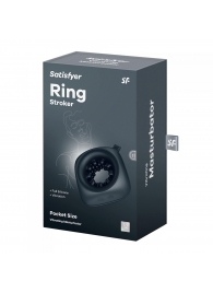 Черный мужской вибромассажер Ring Stroker - Satisfyer - в Находке купить с доставкой