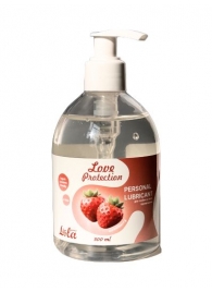 Лубрикант на водной снове Love Protection Strawberry с ароматом клубники - 300 мл. - Lola Games - купить с доставкой в Находке