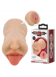 Телесный двусторонний мастурбатор Sarah - ротик и вагина - Baile - в Находке купить с доставкой