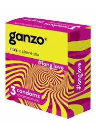 Презервативы с анестетиком для продления удовольствия Ganzo Long Love - 3 шт. - Ganzo - купить с доставкой в Находке
