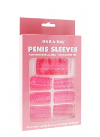 Набор из 7 розовых насадок на пенис ONE-A-DAY PENIS SLEEVES PINK - Seven Creations - в Находке купить с доставкой