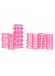 Набор из 7 розовых насадок на пенис ONE-A-DAY PENIS SLEEVES PINK - Seven Creations - в Находке купить с доставкой