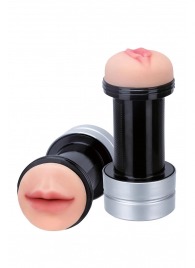 Двусторонний мастурбатор REALSTUFF 2 IN 1 HUMMER MOUTH   VAGINA - ротик и вагина - Dream Toys - в Находке купить с доставкой