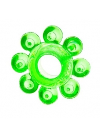 Зеленое эрекционное кольцо-цветок - Toyfa Basic - в Находке купить с доставкой