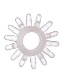 Прозрачное гелевое эрекционное кольцо с шипиками - Toyfa Basic - в Находке купить с доставкой