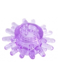 Фиолетовое гелевое эрекционное кольцо с шипиками - Toyfa Basic - в Находке купить с доставкой