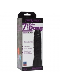 Насадка-фаллоимитатор для страпон-систем Vac-U-Lock CodeBlack 7 Inch Thin Dong - 18,3 см. - Doc Johnson - купить с доставкой в Находке