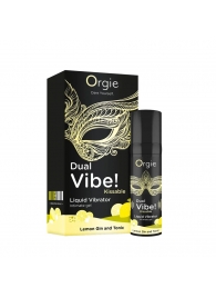 Съедобный жидкий вибратор Dual Vibe! со вкусом лимонного джина с тоником - 15 мл. - ORGIE - купить с доставкой в Находке