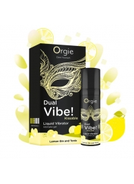 Съедобный жидкий вибратор Dual Vibe! со вкусом лимонного джина с тоником - 15 мл. - ORGIE - купить с доставкой в Находке