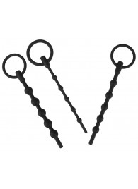 Набор из 3 черных силиконовых уретральных стимуляторов Training Set - Orion - купить с доставкой в Находке