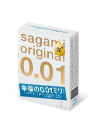 Увлажнённые презервативы Sagami Original 0.01 Extra Lub - 2 шт. - Sagami - купить с доставкой в Находке