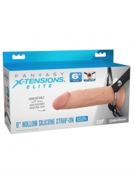 Полый страпон на ремнях 6’’ Hollow Silicone Strap-on - Pipedream - купить с доставкой в Находке