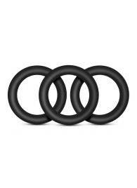 Набор из 3 черных эрекционных колец Black Small Penis Rings - Blush Novelties - в Находке купить с доставкой
