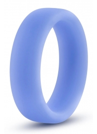 Голубое люминесцентное кольцо Silicone Glo Cock Ring - Blush Novelties - в Находке купить с доставкой