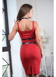Черно-серебристая портупея-юбка plus size с цепочками - БДСМ Арсенал - купить с доставкой в Находке