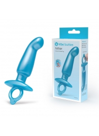 Голубая анальная пробка для массажа простаты Hither Silicone Prostate Plug - 14,3 см. - b-Vibe - в Находке купить с доставкой