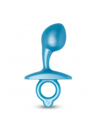 Голубая анальная пробка для массажа простаты Bulb Silicone Prostate Plug - 10,7 см. - b-Vibe - в Находке купить с доставкой