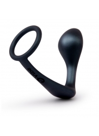 Черное эрекционное кольцо со стимулятором простаты Ringer Cock Ring   Plug - b-Vibe - в Находке купить с доставкой
