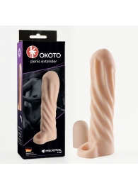 Телесная насадка-удлинитель Okoto со спиралевидным рельефом - 16 см. - Sitabella - в Находке купить с доставкой