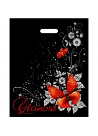 Черный пакет Glamour с вырубной ручкой (38х47 см) - Сима-Ленд - купить с доставкой в Находке