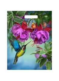 Пакет с принтом в виде колибри в цветах с вырубной ручкой (31х40 см) - Сима-Ленд - купить с доставкой в Находке