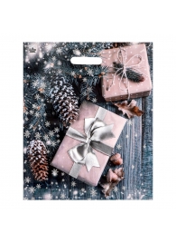Новогодний пакет с принтом в виде подарков и вырубной ручкой (45х38 см) - Сима-Ленд - купить с доставкой в Находке