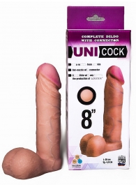 Фаллическая насадка для страпона UNICOCK 8  - 20 см. - LOVETOY (А-Полимер) - купить с доставкой в Находке