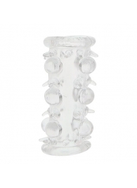 Прозрачная насадка на пенис с шипами и бугорками JELLY JOY LUST CLUSTER CLEAR - Dream Toys - в Находке купить с доставкой