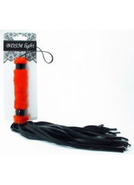 Нежная плеть с красным мехом BDSM Light - 43 см. - БДСМ Арсенал - купить с доставкой в Находке