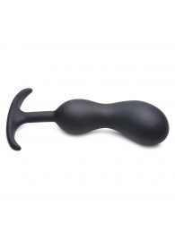 Черный массажер простаты с утяжелителями Premium Silicone Weighted Prostate Plug Large - 18,8 см. - XR Brands - в Находке купить с доставкой