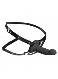 Черный полый страпон с вибрацией 2’’ Erection 28X Smooth Vibrating Silicone Penis Sheath - XR Brands - купить с доставкой в Находке
