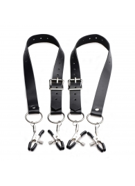 Ремни с зажимами для половых губ Spread Labia Spreader Straps with Clamps - XR Brands - купить с доставкой в Находке