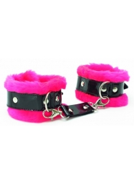 Розовые наручники с мехом BDSM Light - БДСМ Арсенал - купить с доставкой в Находке