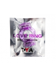 Фиолетовое виброкольцо с двумя вибропульками - Toyfa Basic - в Находке купить с доставкой