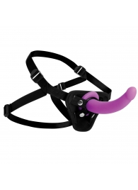 Лиловый поясной страпон Navigator Silicone G-Spot Dildo with Harness - 17,8 см. - XR Brands - купить с доставкой в Находке